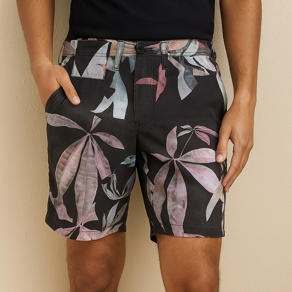 Paul smith washed black tropical slim fit shorts